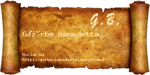 Görbe Benedetta névjegykártya